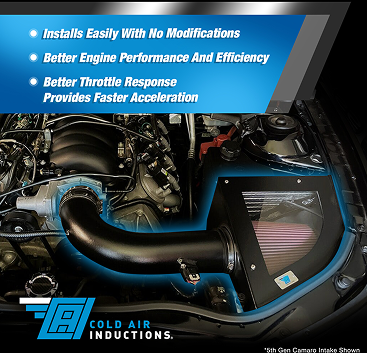 2009-2013 GM Silverado/Sierra 1500 with 4.8L, 5.3L or 6.2L V8 Cold Air Intake